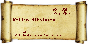 Kollin Nikoletta névjegykártya