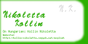 nikoletta kollin business card
